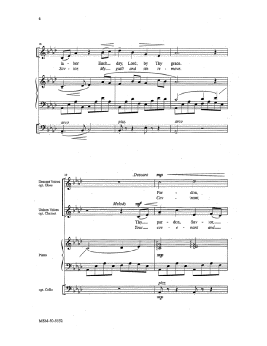 Thy Holy Wings (I Lift My Soul) Unison Choir scores gallery preview page 3