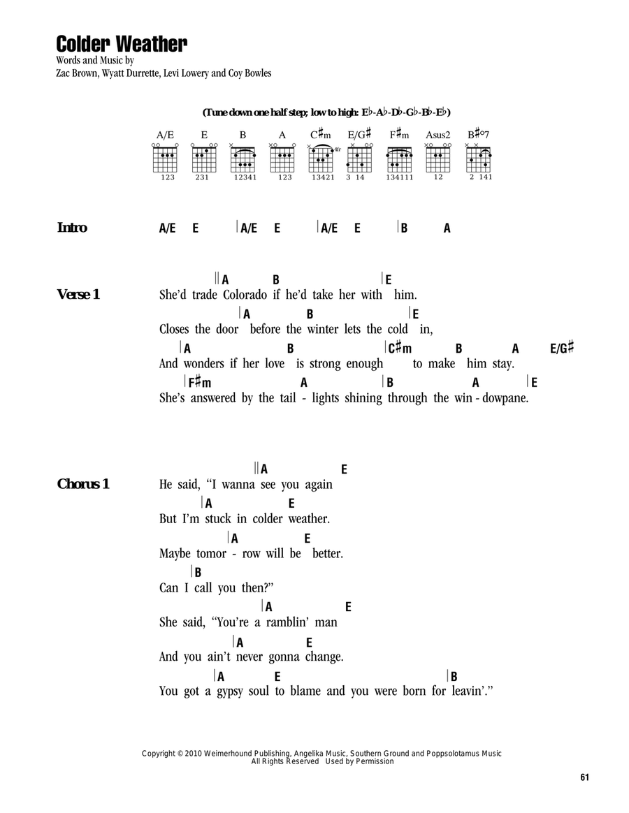 Colder Weather Acoustic Guitar scores gallery preview page 1