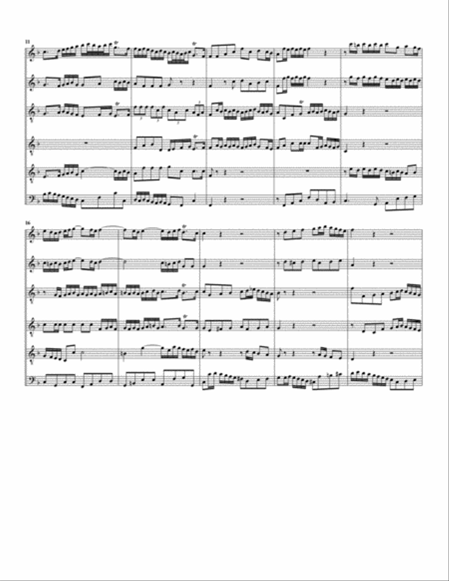 Brandenburg concerto no.1, BWV 1046 (arrangement for 6 recorders) Recorder scores gallery preview page 2