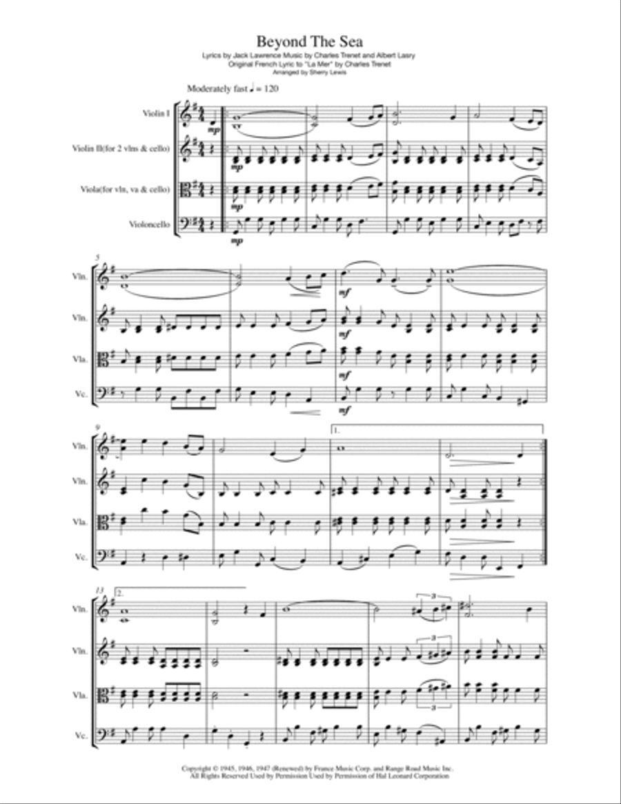 Beyond The Sea String Trio scores gallery preview page 4