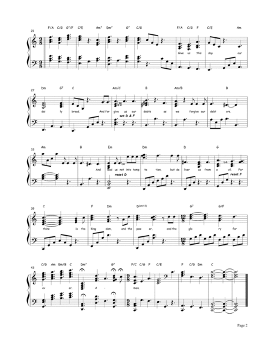 The Lord's Prayer Celtic Harp scores gallery preview page 2