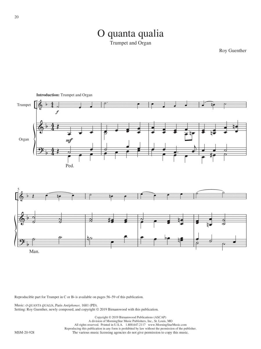 O quanta qualia Trumpet scores gallery preview page 1