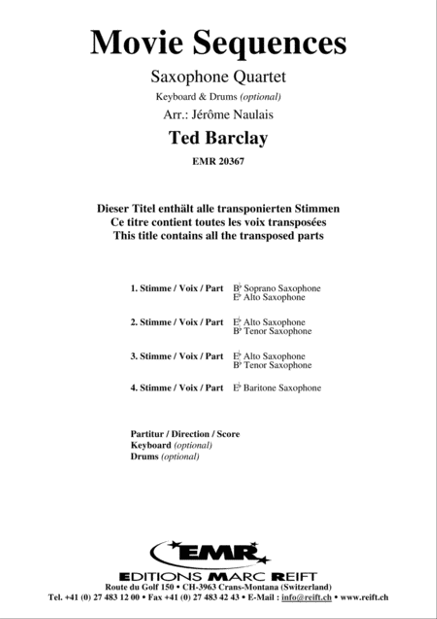 Movie Sequences Saxophone Quartet scores gallery preview page 2