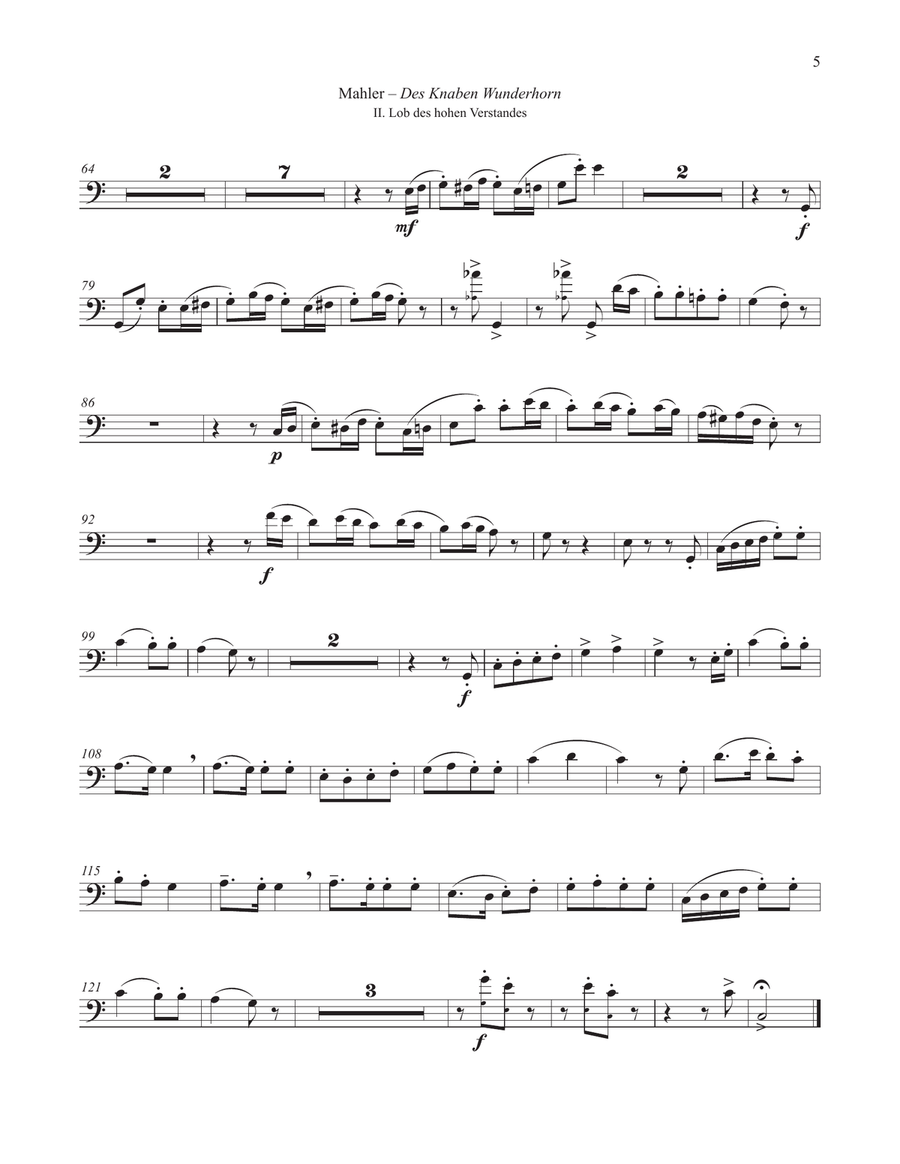 Vier Lieder aus Des Knaben Wunderhorn (Four Songs from the Youth's Magical Horn) Euphonium & Piano Euphonium scores gallery preview page 5
