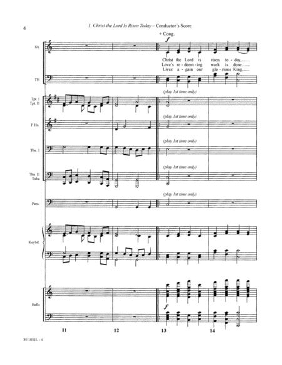 Hymns for Easter - Score & Parts-Brass, Perc, Handbell 5-Octaves scores gallery preview page 5
