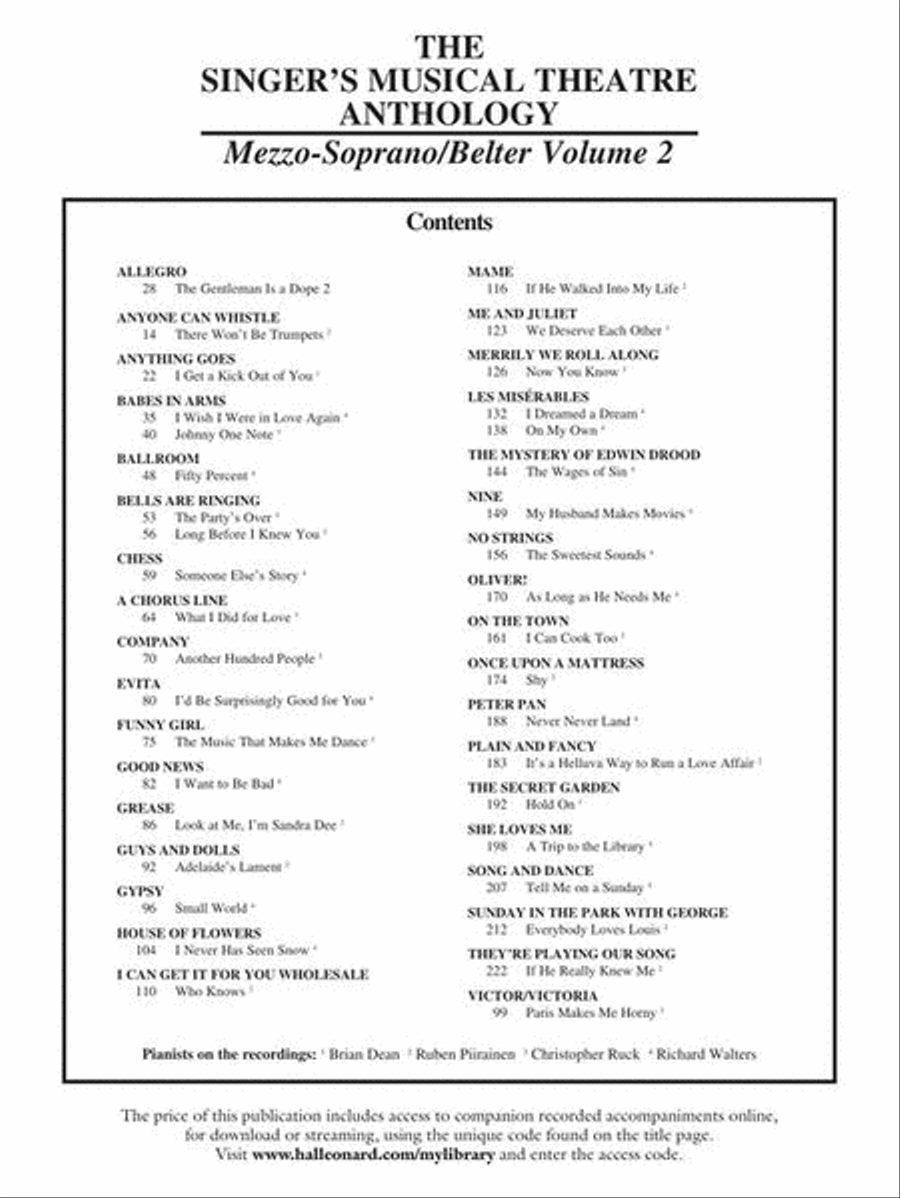 Singer's Musical Theatre Anthology – Volume 2 Mezzo-Soprano Voice scores gallery preview page 3
