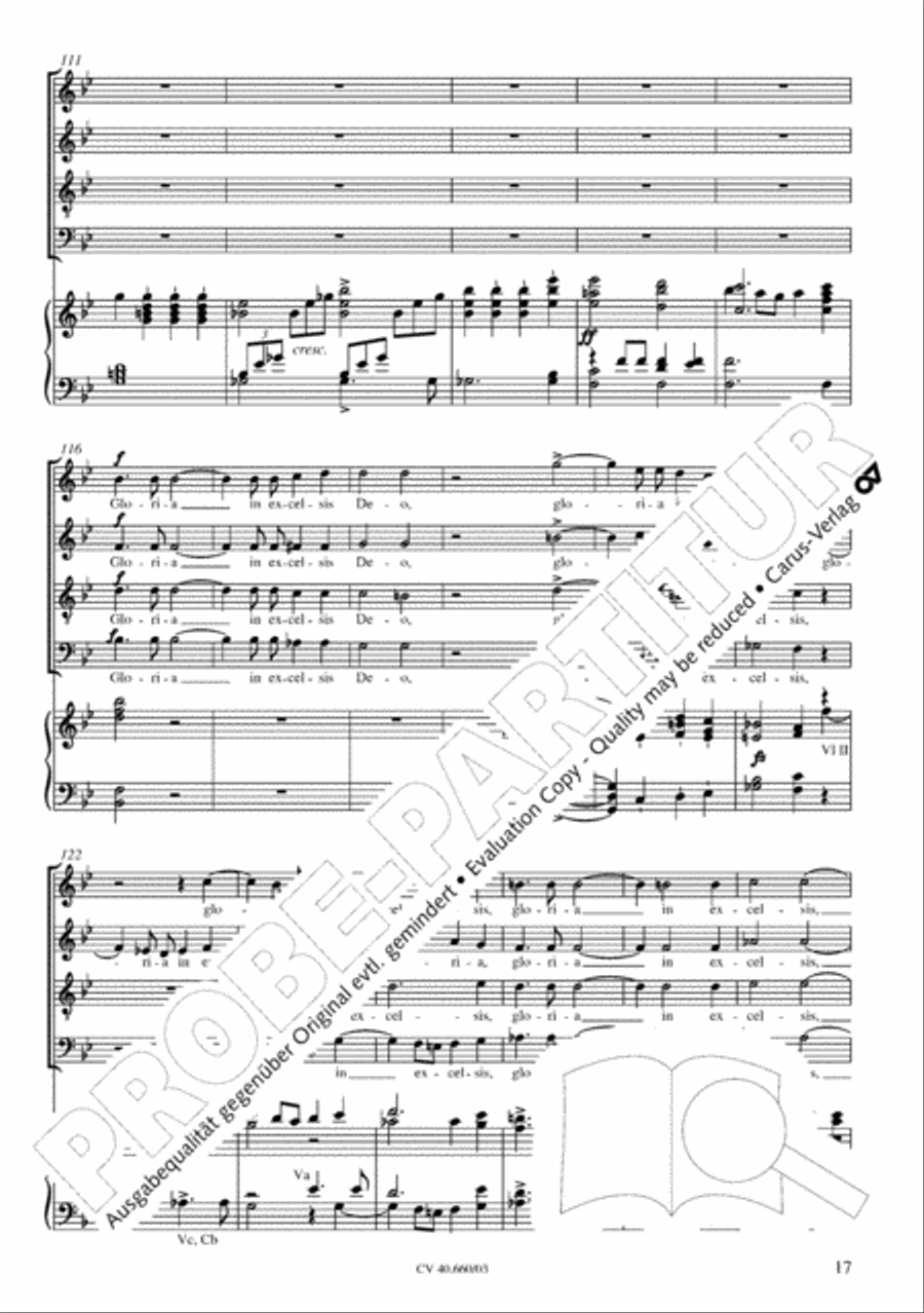 Mass in E flat major (Messe in Es) SATTB scores gallery preview page 18