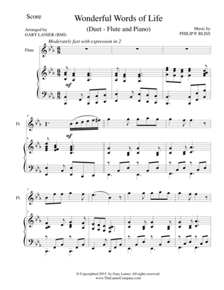 WONDERFUL WORDS OF LIFE (Duet – Flute and Piano/Score and Parts)