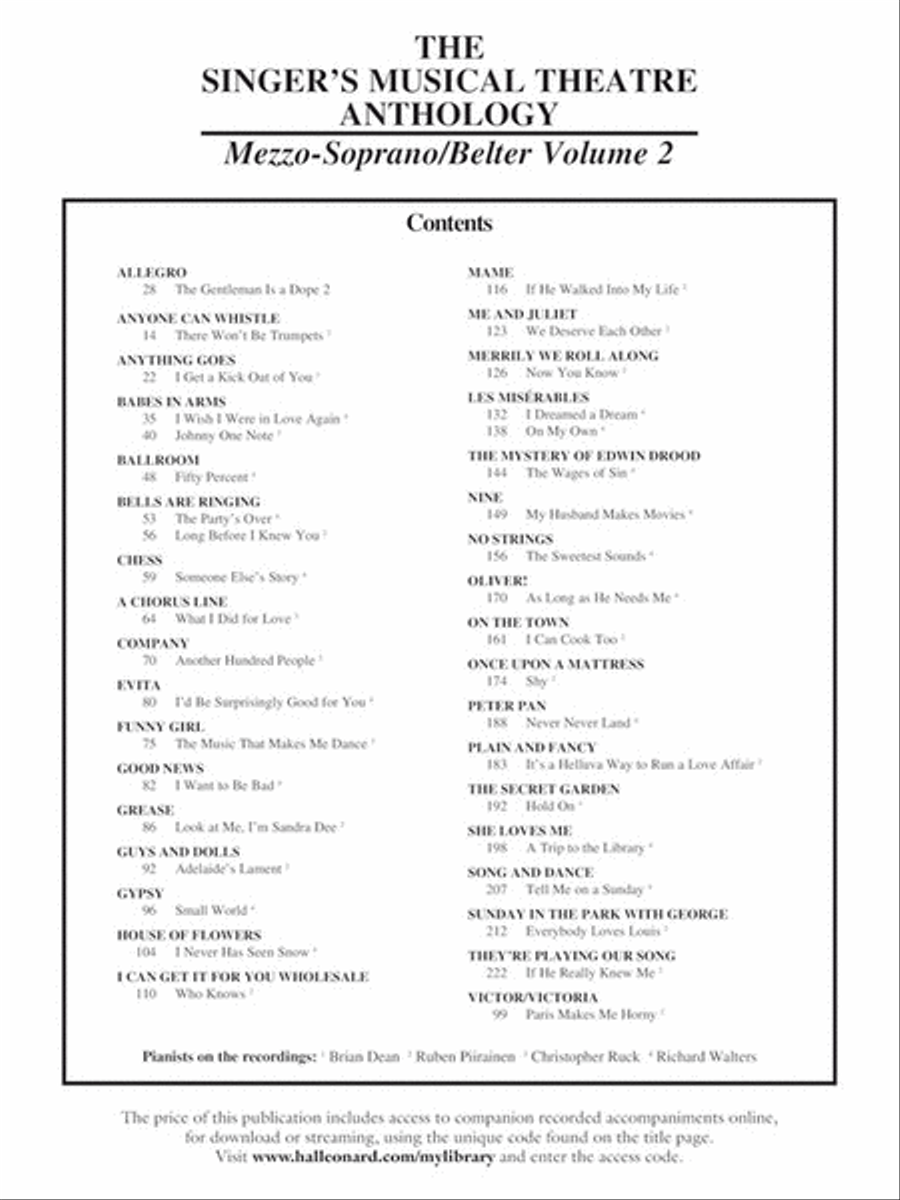 Singer's Musical Theatre Anthology – Volume 2 Mezzo-Soprano Voice scores gallery preview page 5