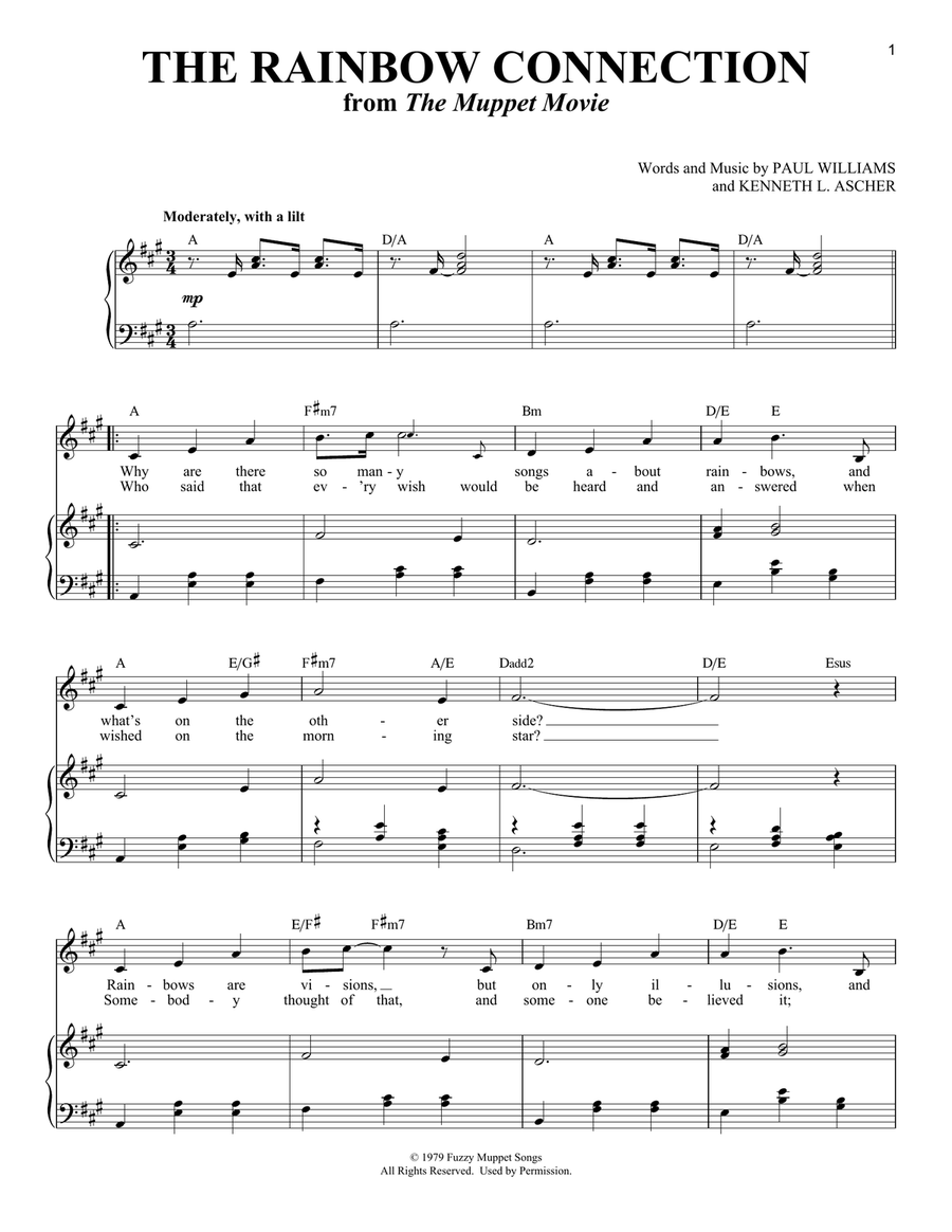 The Rainbow Connection Low Voice scores gallery preview page 1