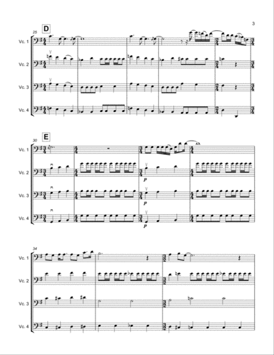 Blackbird Cello Solo scores gallery preview page 3