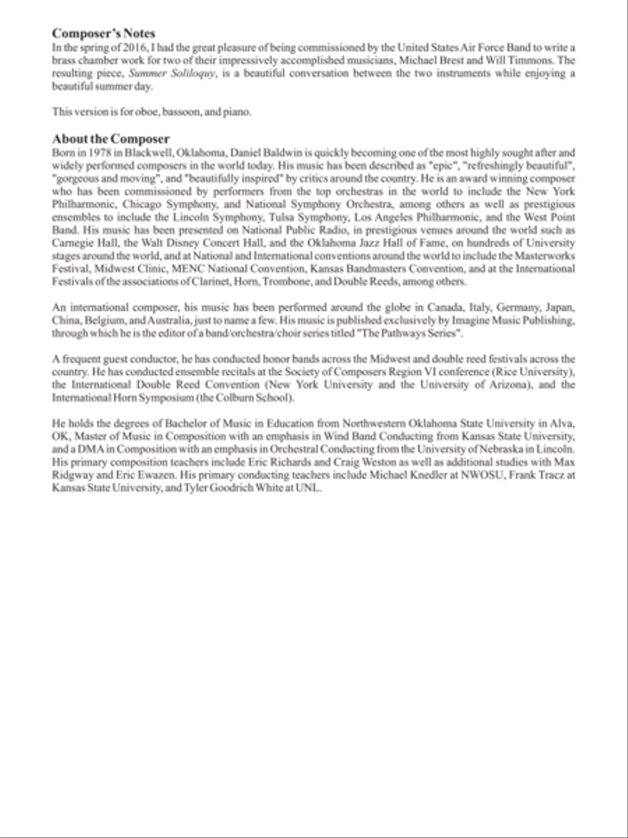 Summer Soliloquy Bassoon scores gallery preview page 3