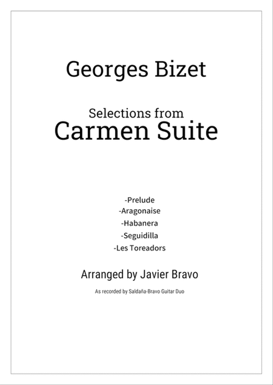 Bizet - Selections from Carmen Suite - Guitar duo