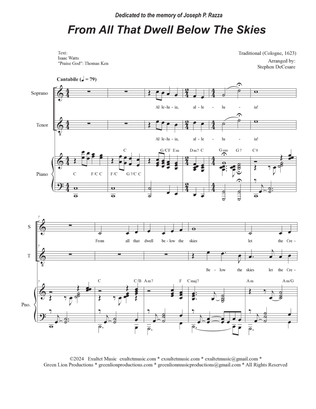 From All That Dwell Below The Skies (2-part choir - (Soprano and Tenor)