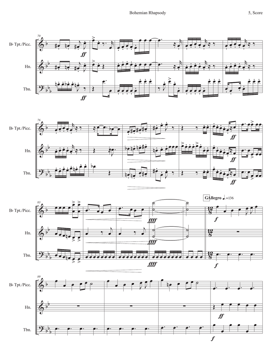 Bohemian Rhapsody Bohemian Rhapsody School and Community scores gallery preview page 5
