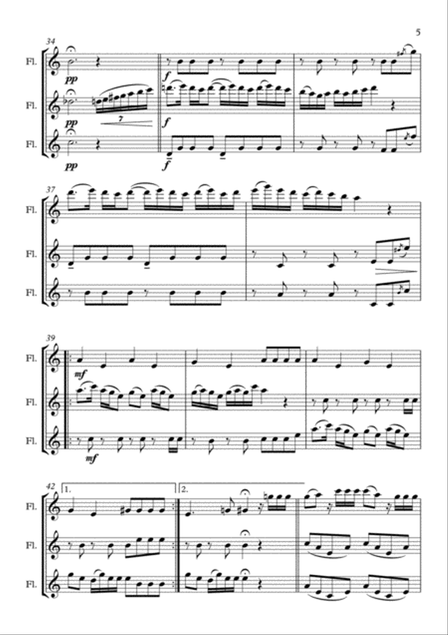 Khang Khaw Khin Kluay for 3 Flutes Flute Trio scores gallery preview page 5