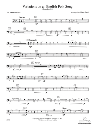 Variations on an English Folk Song: 2nd Trombone