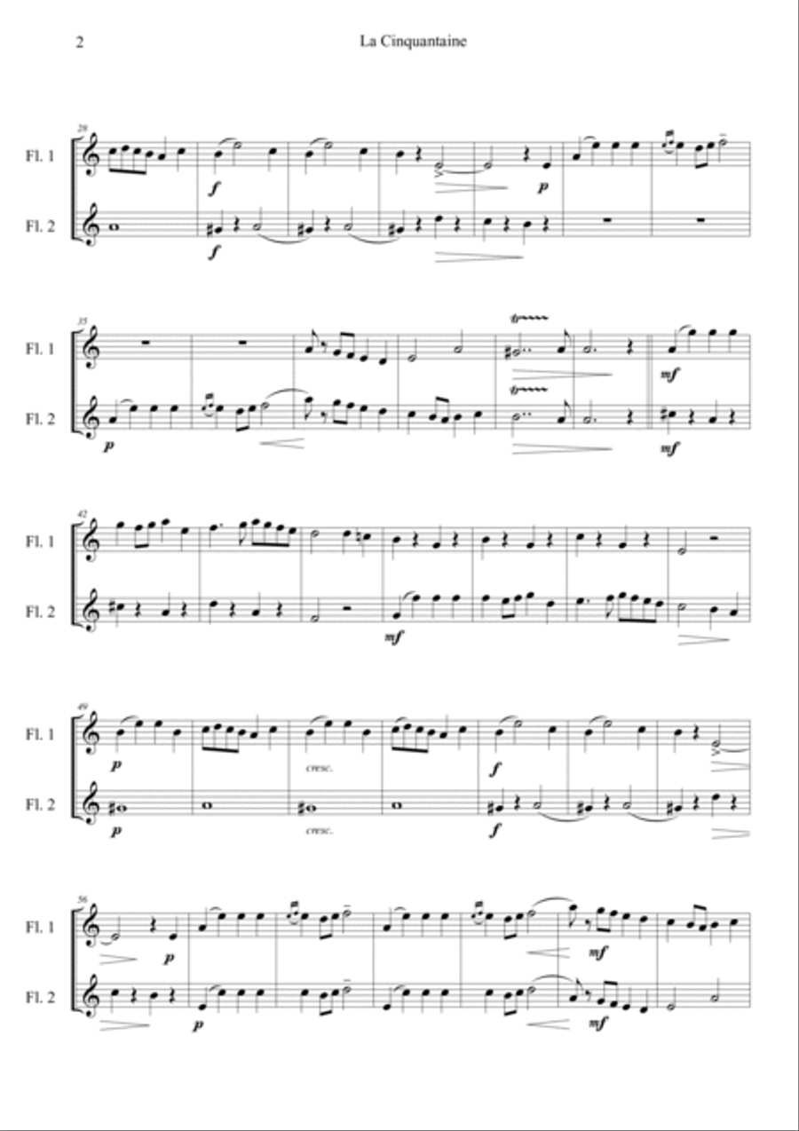 La Cinquantaine Flute Duet scores gallery preview page 2