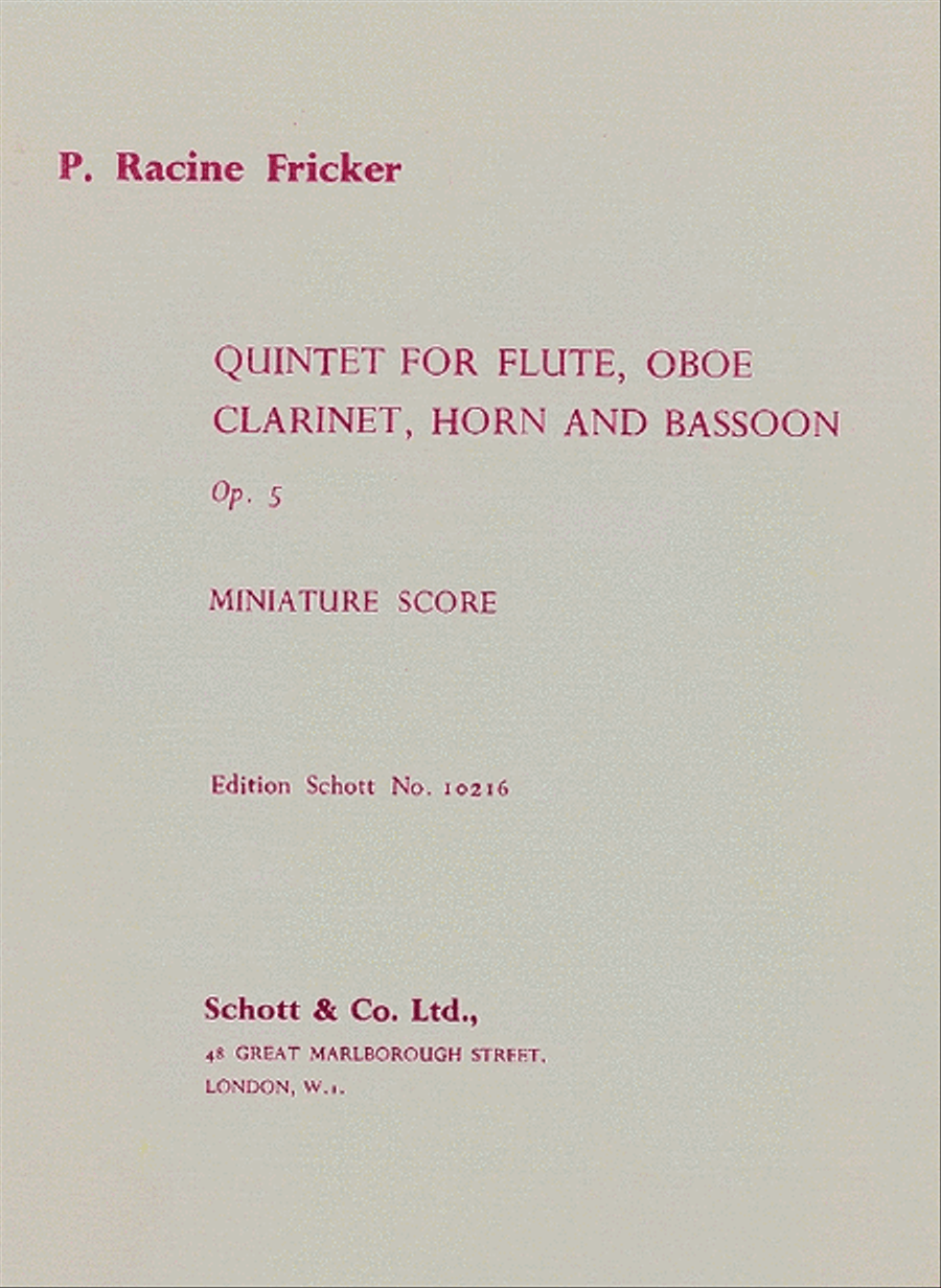 Wind Quintet Op. 5