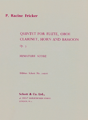 Wind Quintet Op. 5