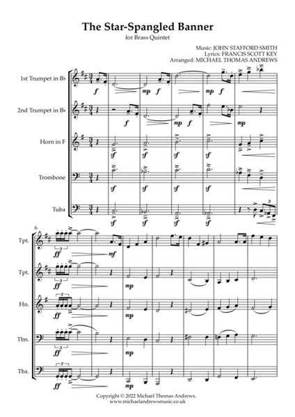The Star-Spangled Banner (for Brass Quintet) image number null