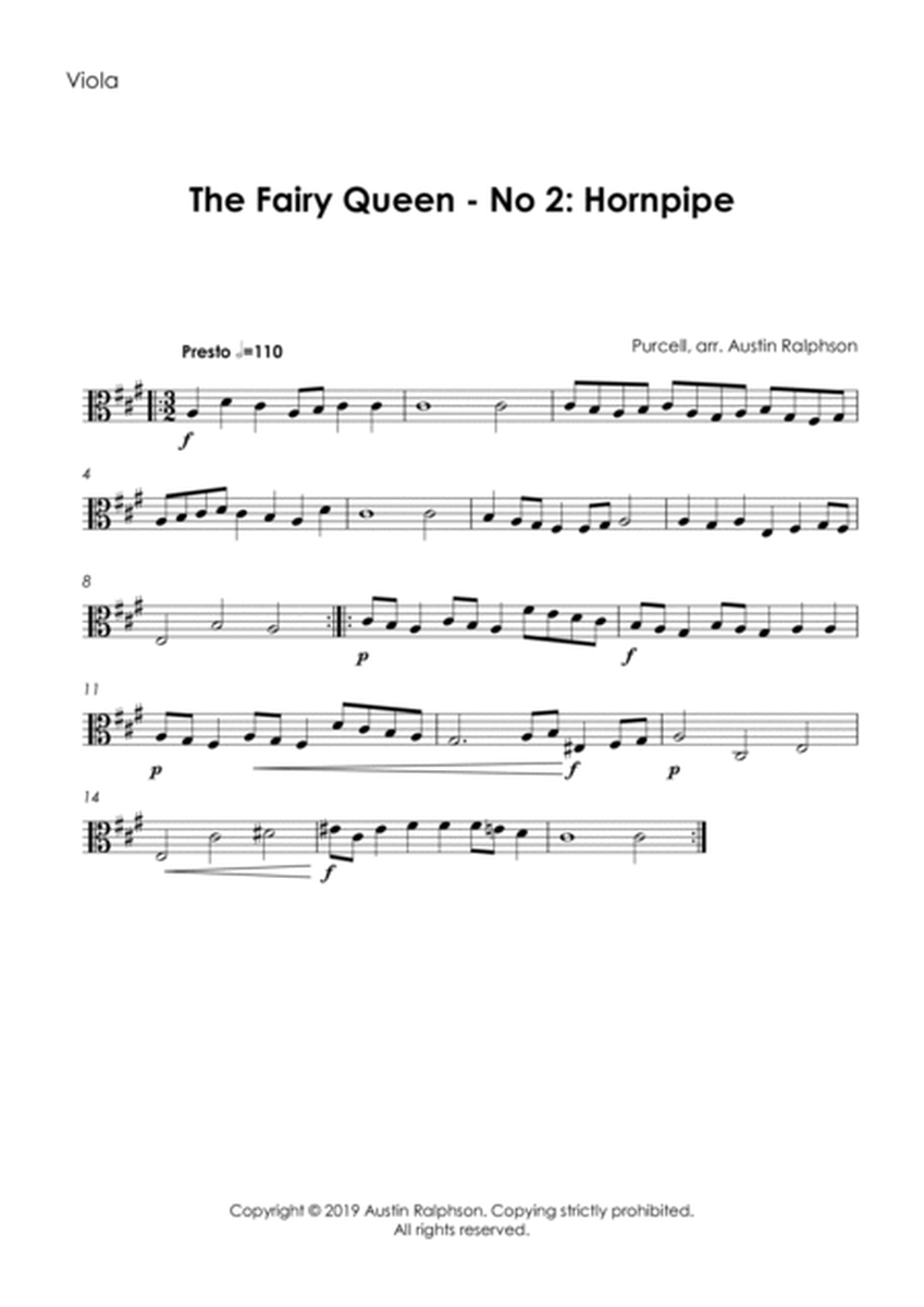 The Fairy Queen (Purcell) No.2: Hornpipe - string quartet image number null