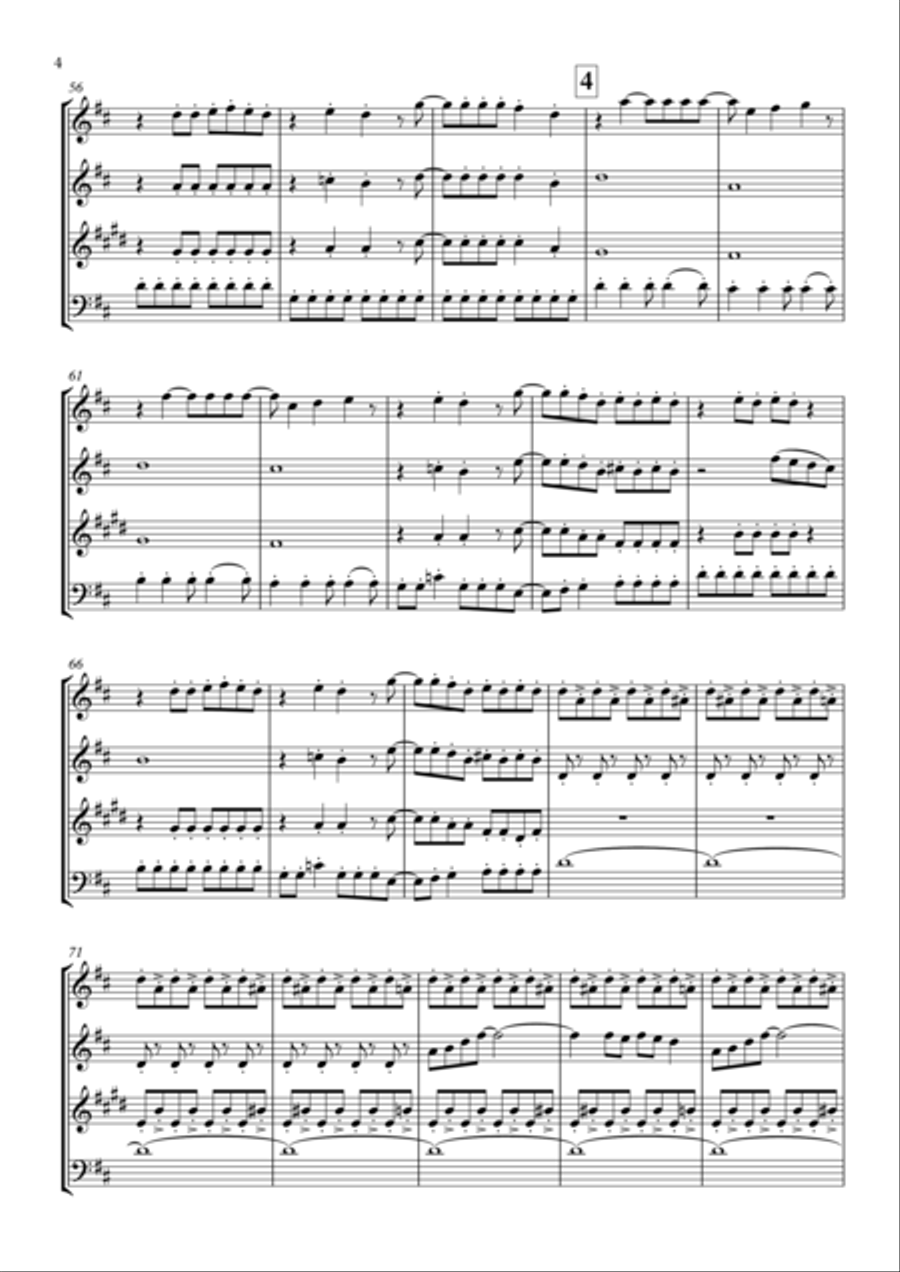 Mamma Mia Mamma Mia Woodwind Quartet scores gallery preview page 5