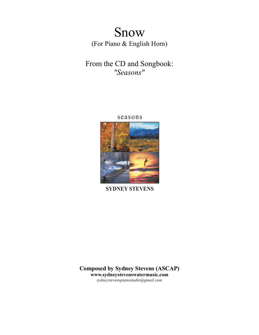 Snow English Horn scores gallery preview page 1