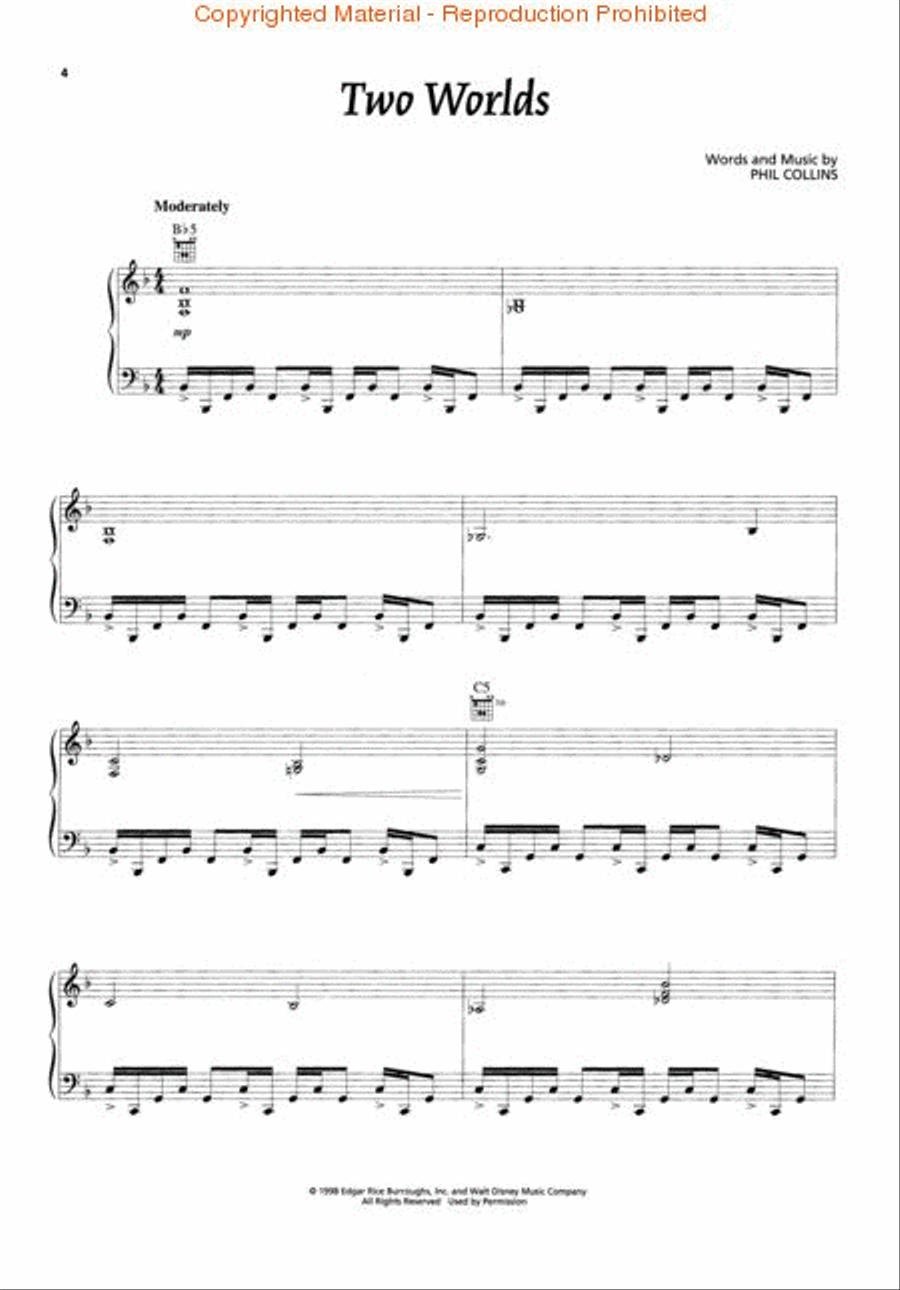 Tarzan Piano, Vocal, Guitar scores gallery preview page 2