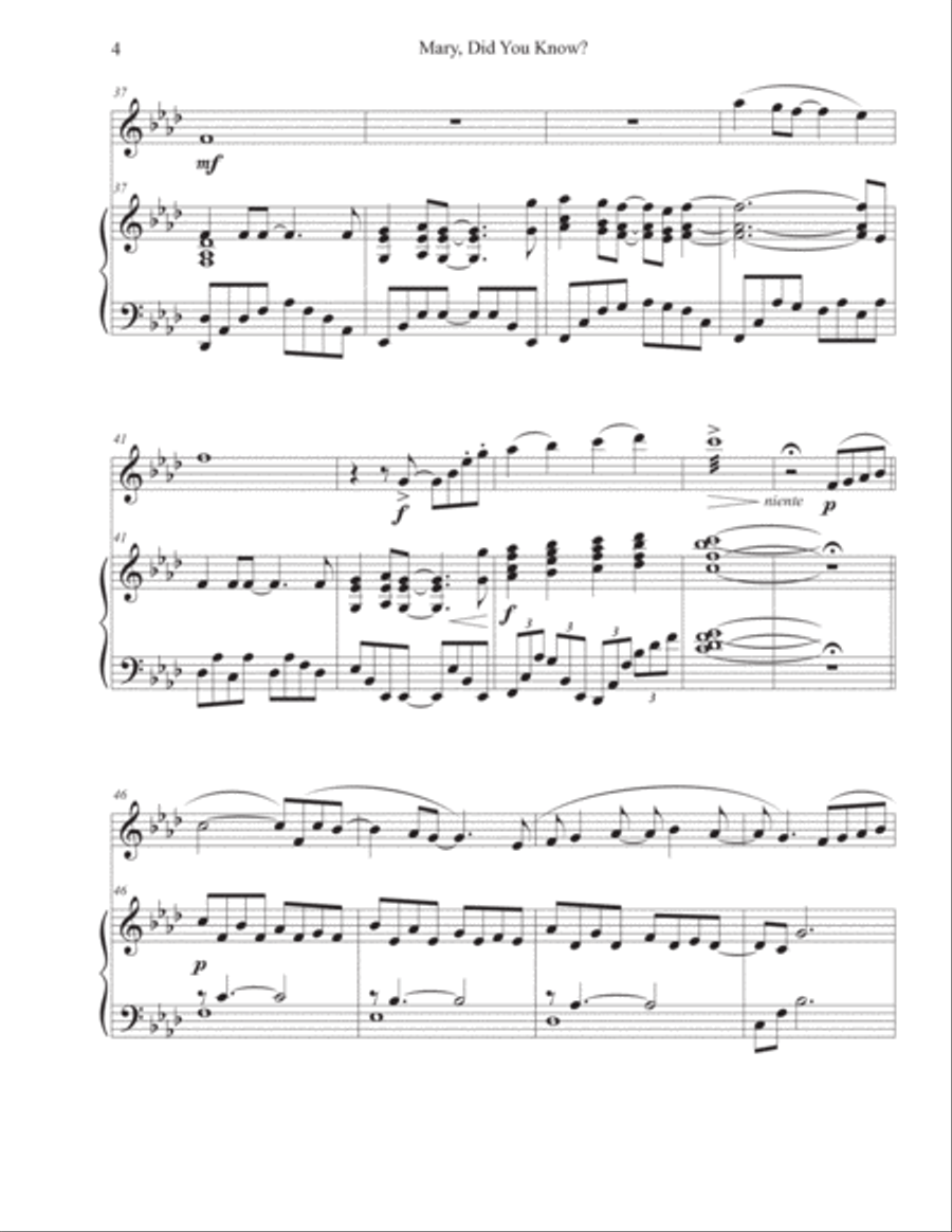 Mary, Did You Know? Violin Solo scores gallery preview page 4