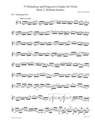 Mazas 75 Melodious & Progressive Etudes for Violin Book 2, No. 45