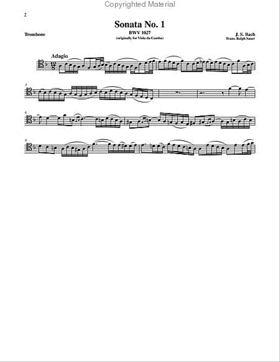 Three Gamba Sonatas for Trombone & Piano Piano Accompaniment scores gallery preview page 9
