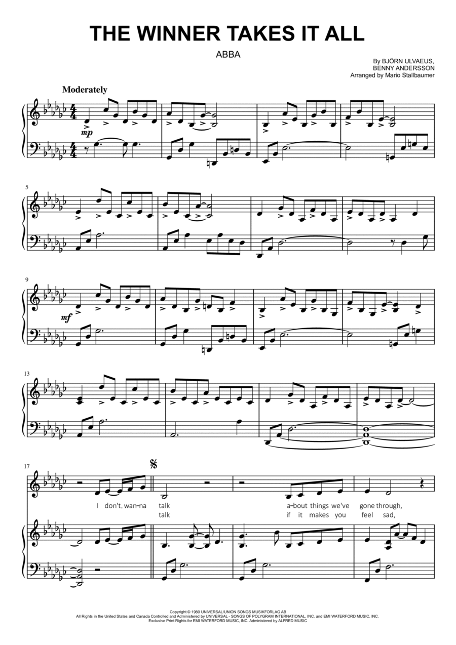 The Winner Takes It All Voice scores gallery preview page 1