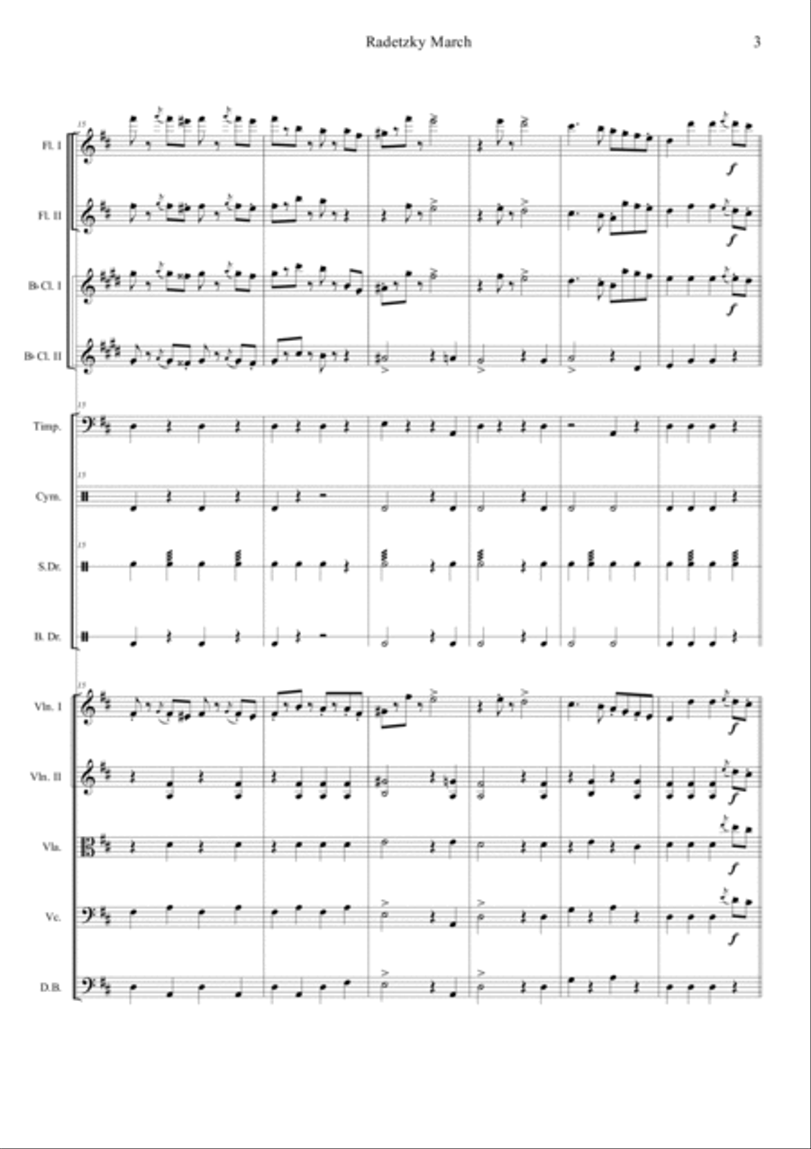 Radetzky Marsch Orchestra scores gallery preview page 3