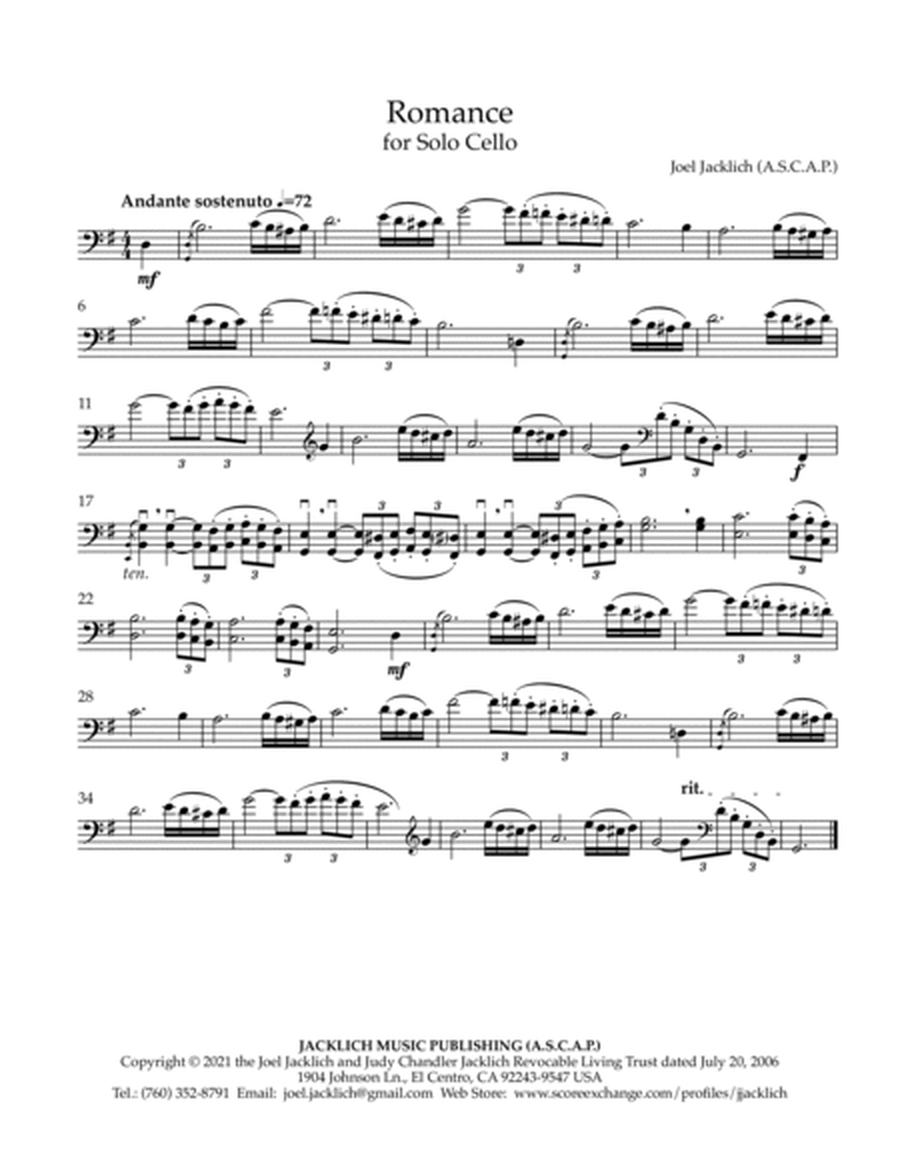 Romance for Solo Cello (Unaccompanied) image number null