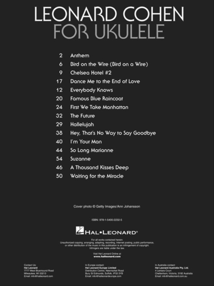 Leonard Cohen for Ukulele Ukulele scores gallery preview page 2