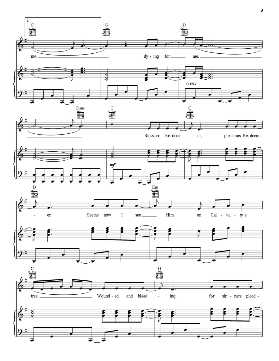 Blessed Redeemer Piano, Vocal, Guitar scores gallery preview page 3