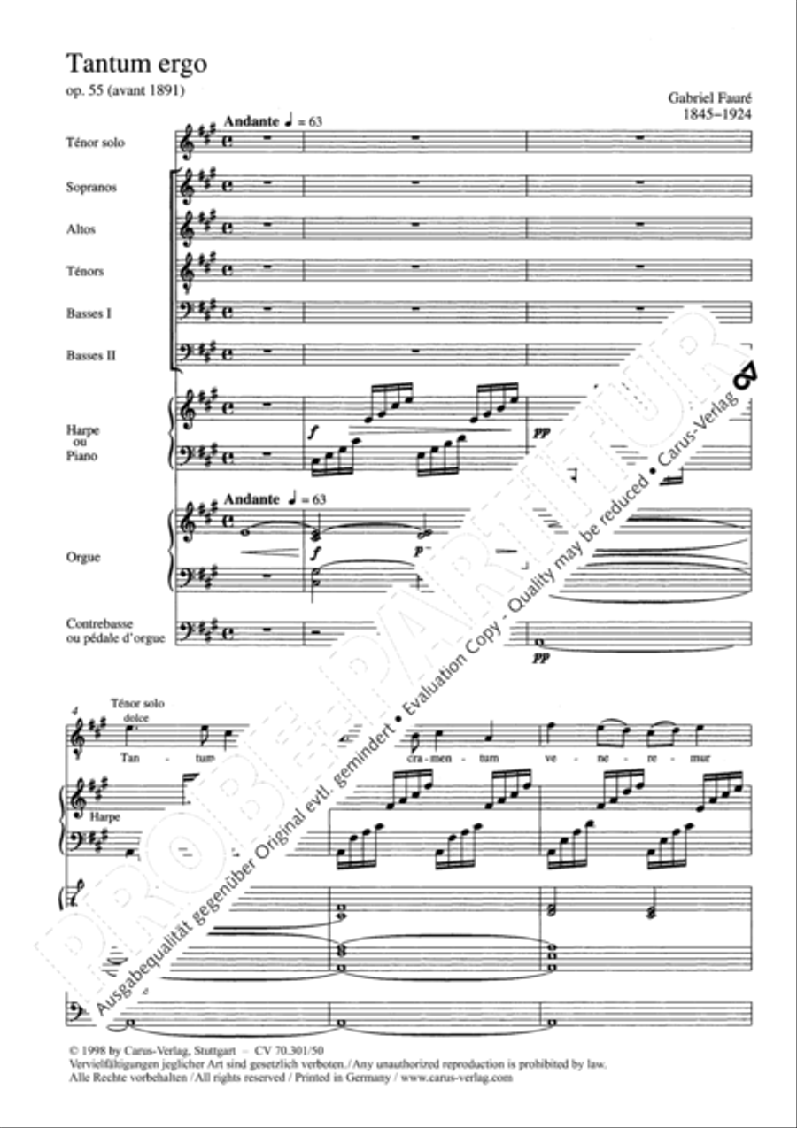 Tantum ergo in A major Choir scores gallery preview page 3