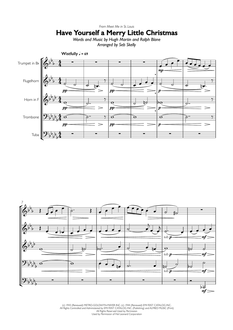 Have Yourself A Merry Little Christmas from MEET ME IN ST. LOUIS Brass Ensemble scores gallery preview page 1