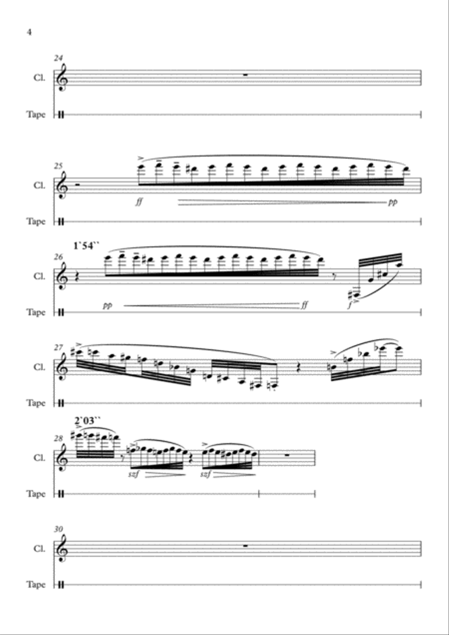 MONSTER for Solo Bb clarinet and Tape Small Ensemble scores gallery preview page 4