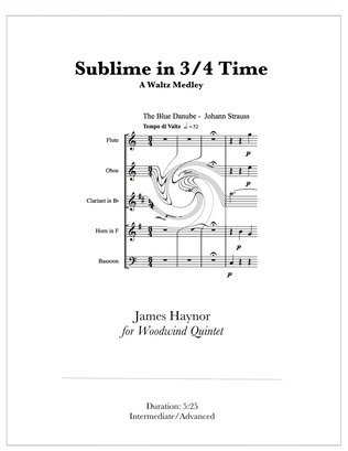 Book cover for Sublime in 3/4 Time for Woodwind Quintet