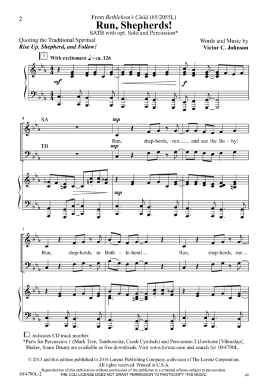 Run, Shepherds! Run, Shepherds! 4-Part scores gallery preview page 2