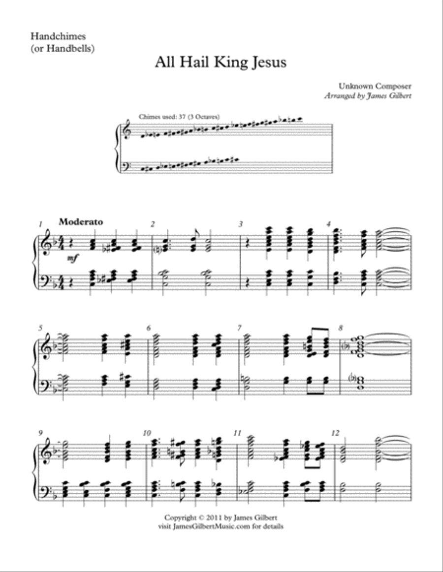 All Hail King Jesus Handbell Choir scores gallery preview page 1