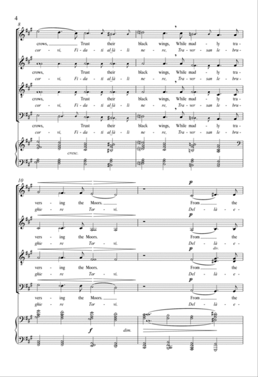 Mists (Nebbie) - Version for SATB Chorus and Piano 4-Part scores gallery preview page 4