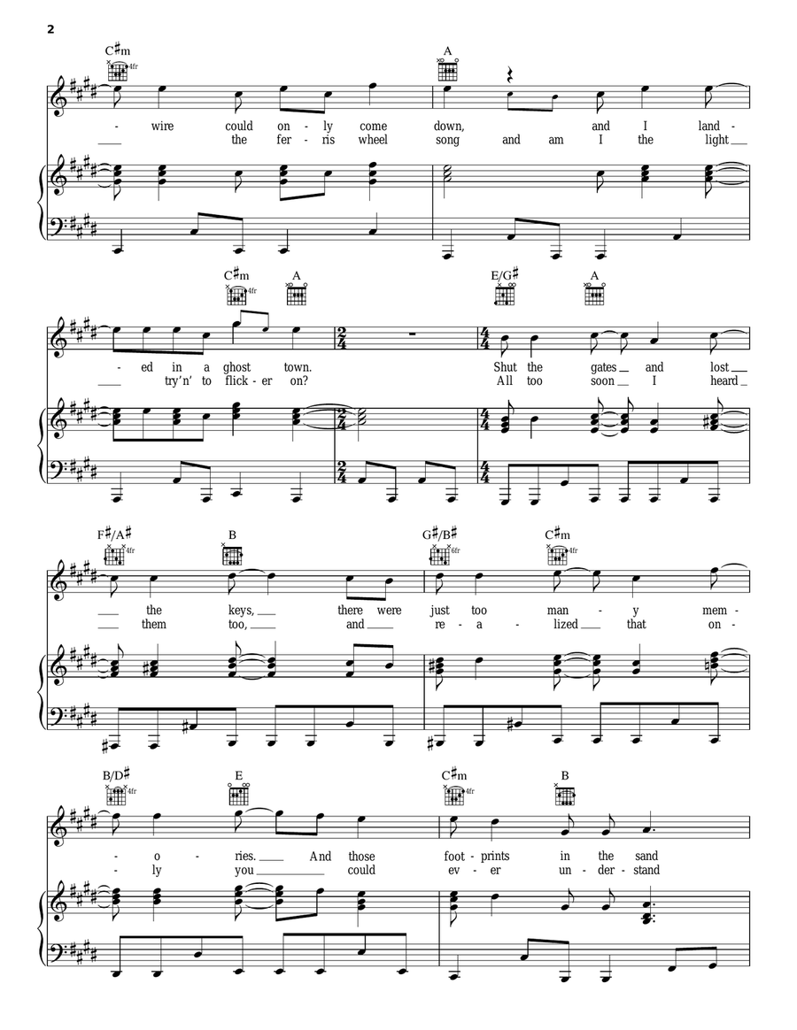 Broke Down Hearted Wonderland (from The Last Song) Acoustic Guitar scores gallery preview page 2