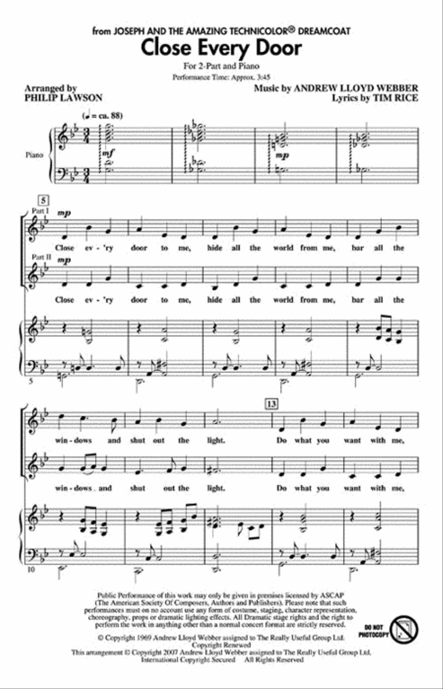 Close Every Door 2-Part scores gallery preview page 2
