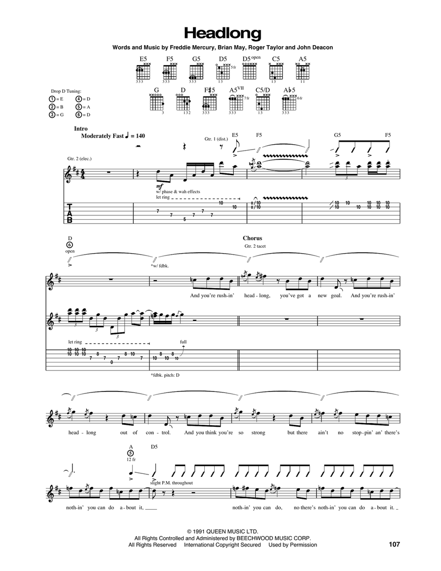 Headlong Acoustic Guitar scores gallery preview page 1