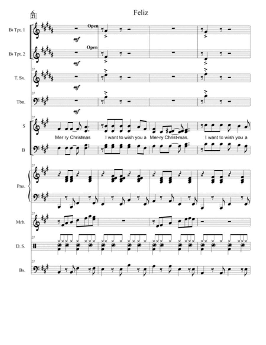 Feliz Navidad Jazz Ensemble scores gallery preview page 6