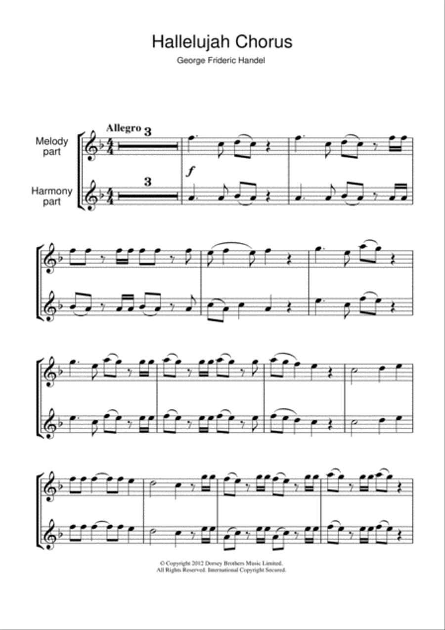 Hallelujah Chorus (from The Messiah) Flute Solo scores gallery preview page 1