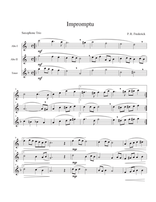 Book cover for Impromptu (Saxophone Trio)